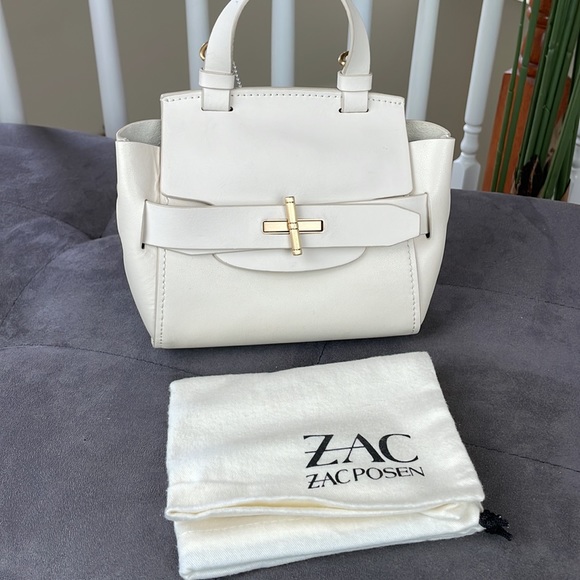 ZAC POSEN ~ Brigette Belted Leather Handbag ~ Swan ~ NWT! - Picture 11 of 12
